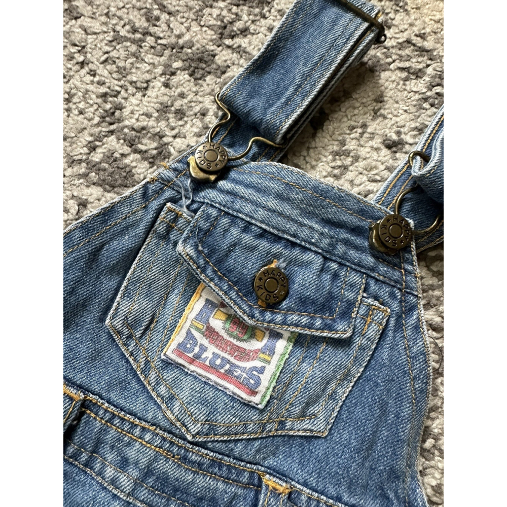 Vintage Children's Happy kids Overalls / 100% Cotton - 12m